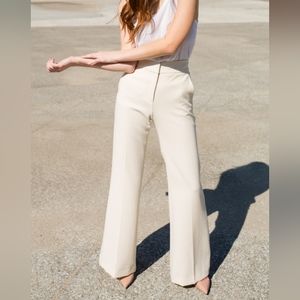NWT Veronica Beard Off White Lebone High Rise Flare Pants in Size 2